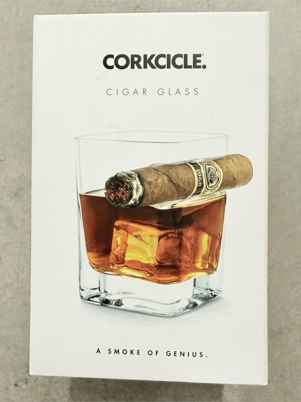 Corkcicle Cigar Glass 9 oz Whiskey Glass With Cigar Holder New In Box